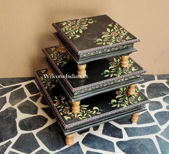 Handmade Mandir Platform – Wooden Bajot Table