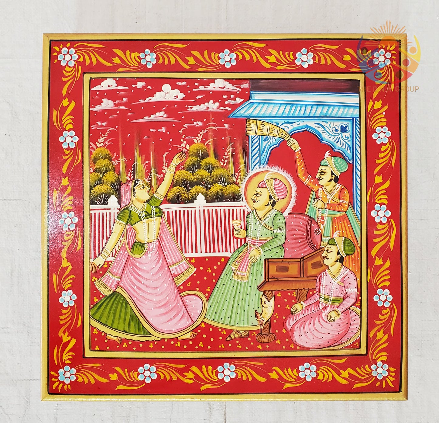 Unique Decorative Bajot – Indian Painted Wood