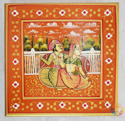Unique Decorative Bajot – Indian Painted Wood