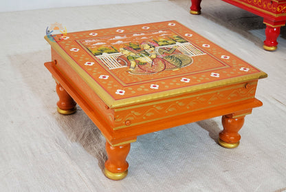 Unique Decorative Bajot – Indian Painted Wood