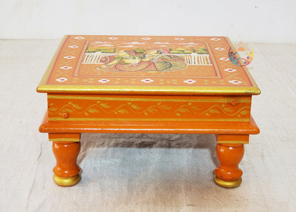Unique Decorative Bajot – Indian Painted Wood