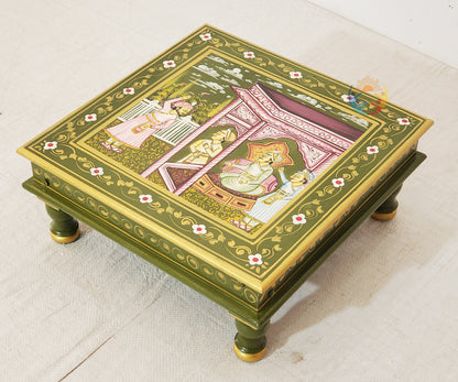 Unique Decorative Bajot – Indian Painted Wood