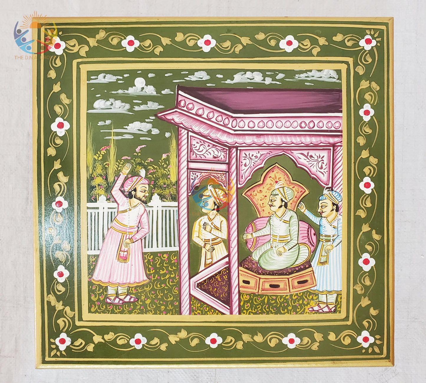 Unique Decorative Bajot – Indian Painted Wood