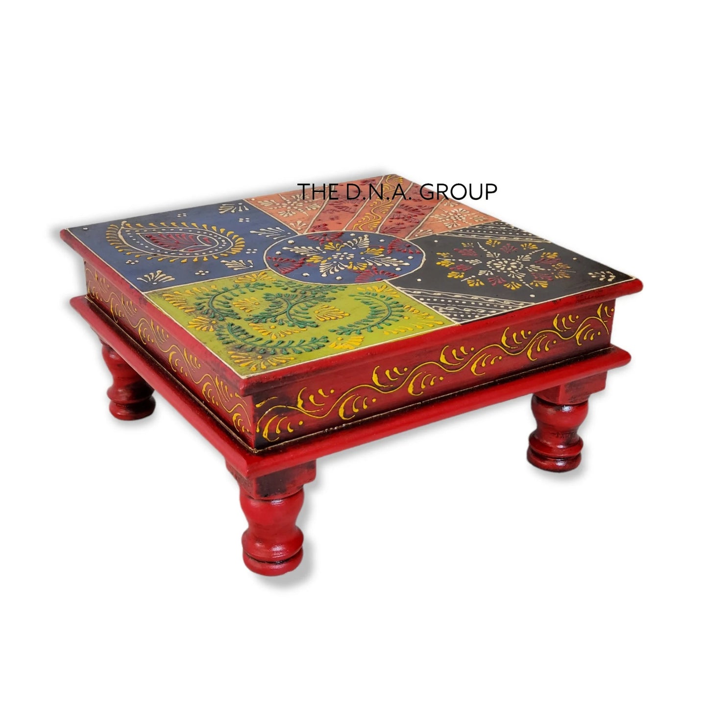 Unique Ethnic Chowki – Handmade Wooden Bajot