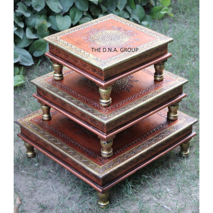 Wooden Art Platform – Indian Decorative Bajot