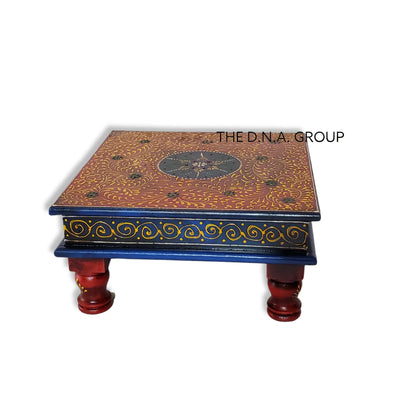 Unique Ethnic Chowki – Handmade Wooden Bajot