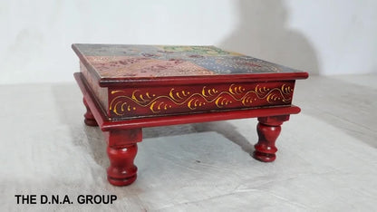 Unique Ethnic Chowki – Handmade Wooden Bajot