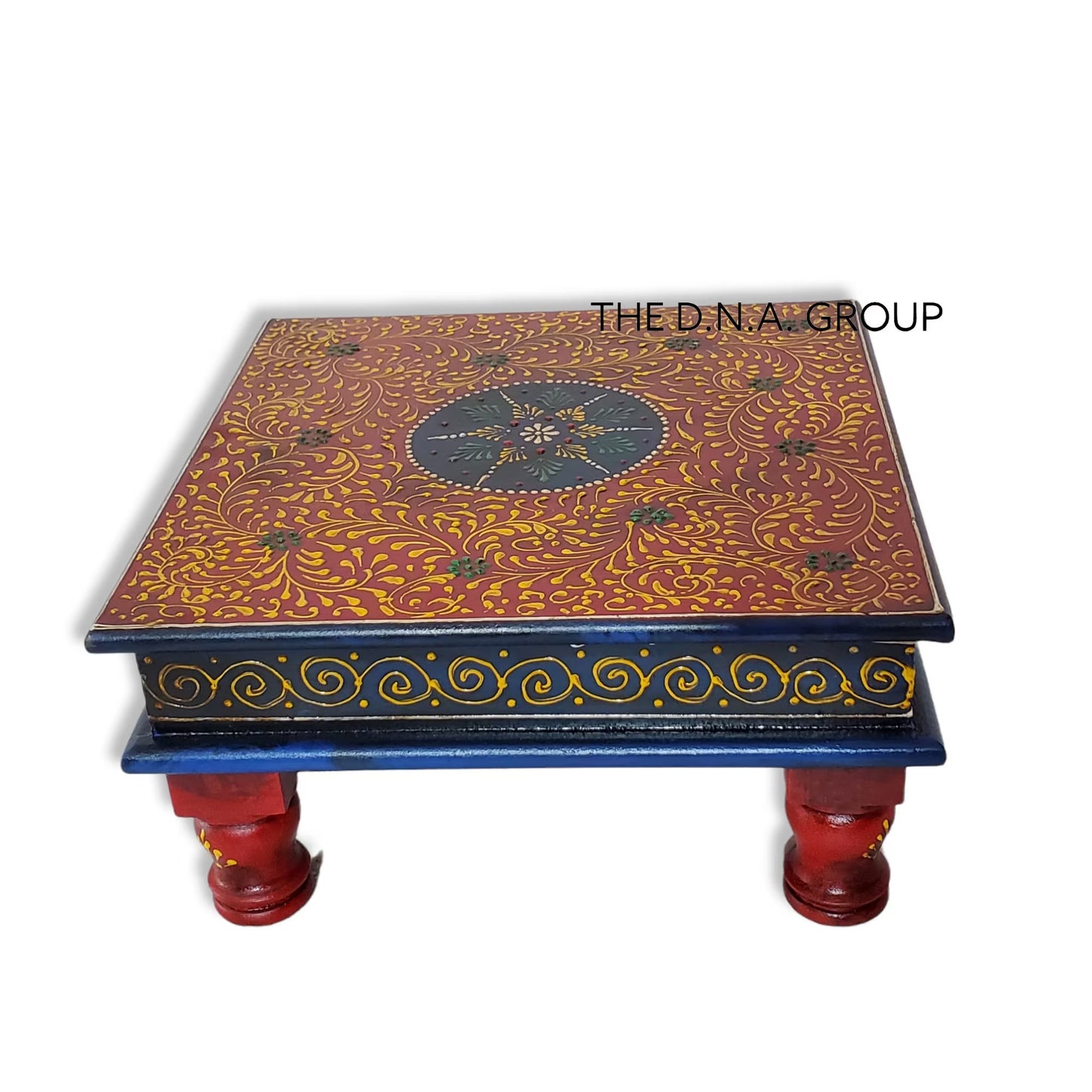 Unique Ethnic Chowki – Handmade Wooden Bajot