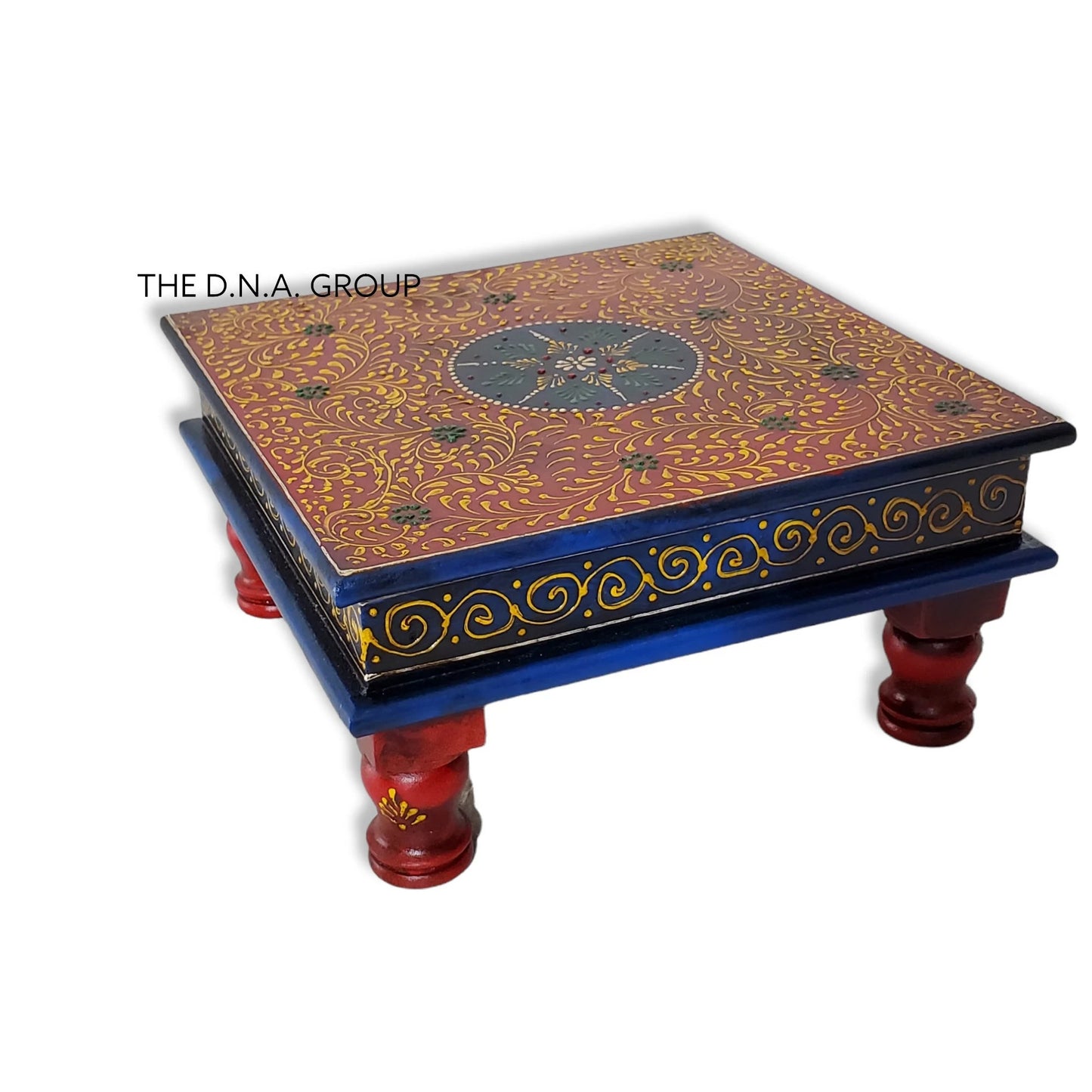 Unique Ethnic Chowki – Handmade Wooden Bajot