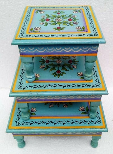 Wooden Art Platform – Indian Decorative Bajot