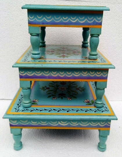 Wooden Art Platform – Indian Decorative Bajot