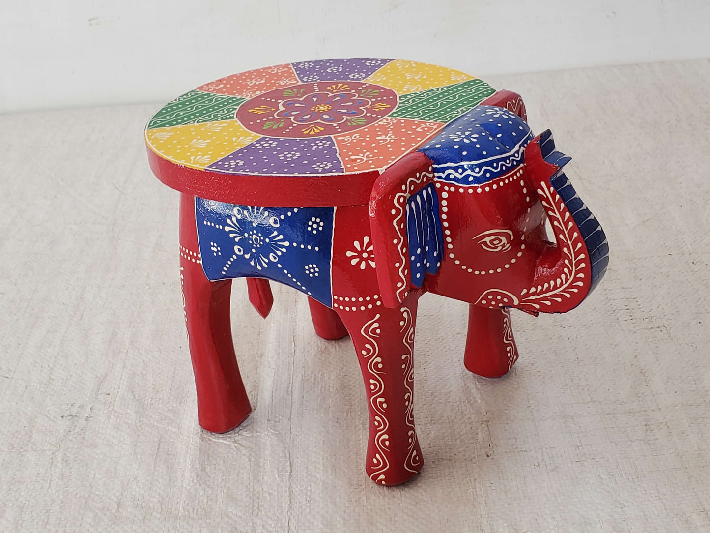 Indian Heritage Colourful Elephant Stool
