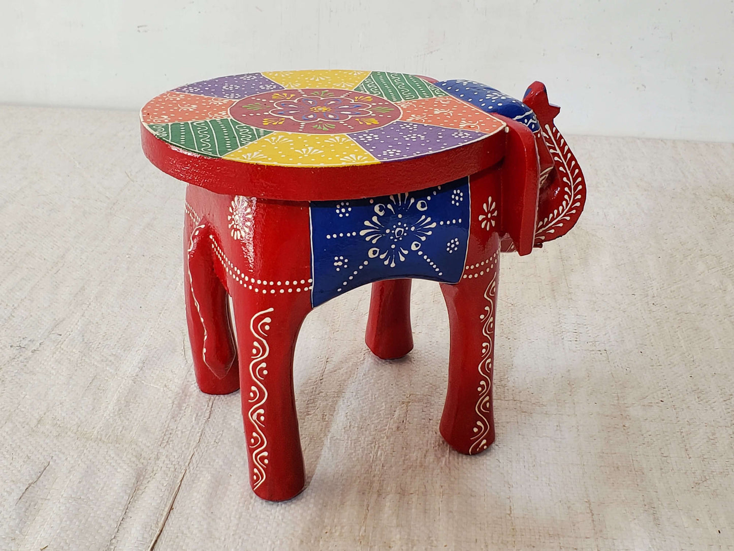 Indian Heritage Colourful Elephant Stool
