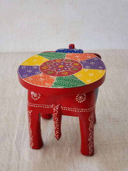 Indian Heritage Colourful Elephant Stool