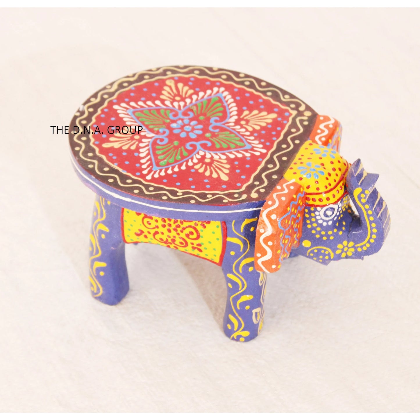Mini Handmade Wooden Elephant Stool - Set of 2