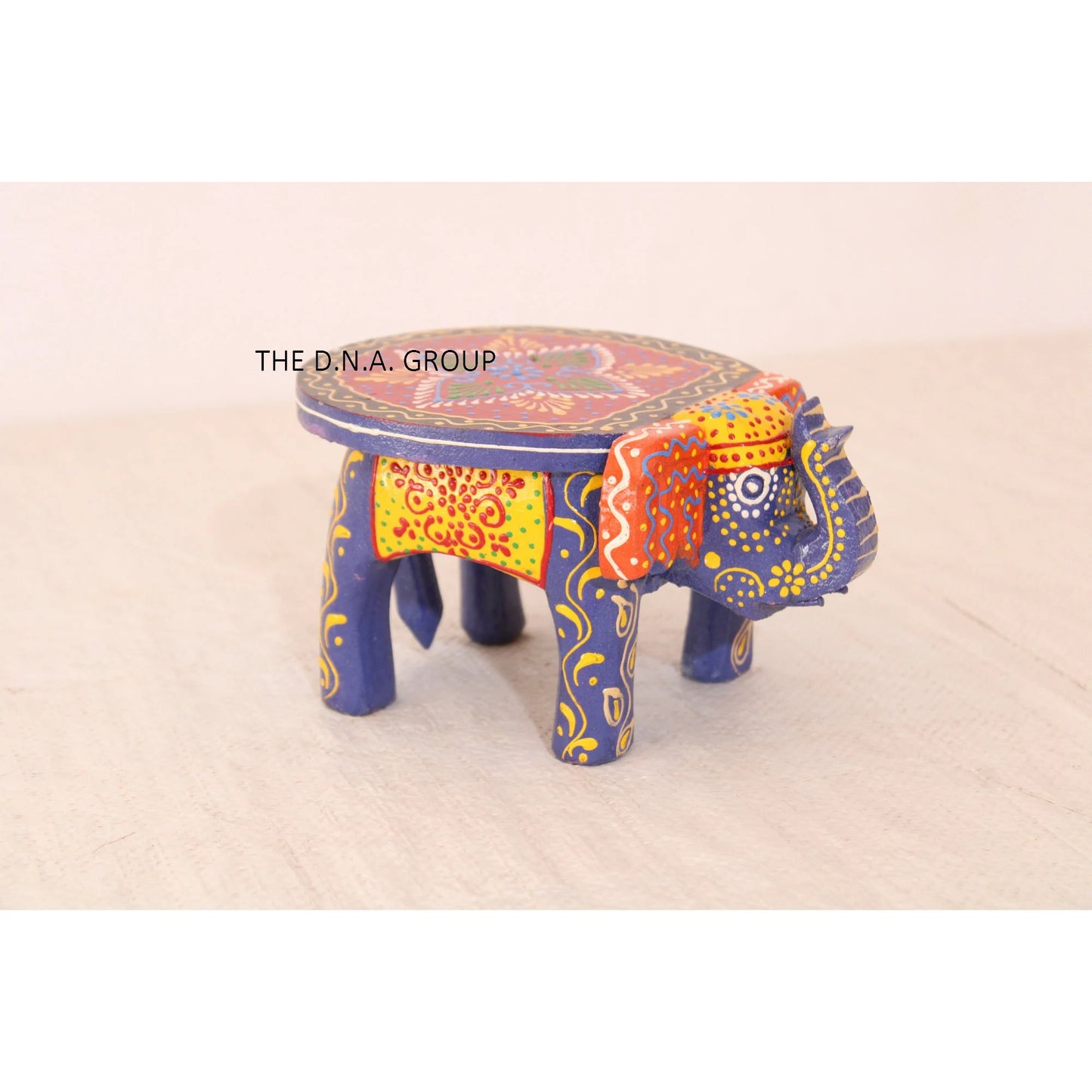 Mini Handmade Wooden Elephant Stool - Set of 2