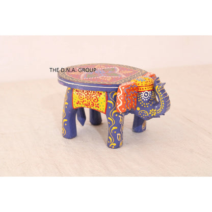 Mini Handmade Wooden Elephant Stool - Set of 2