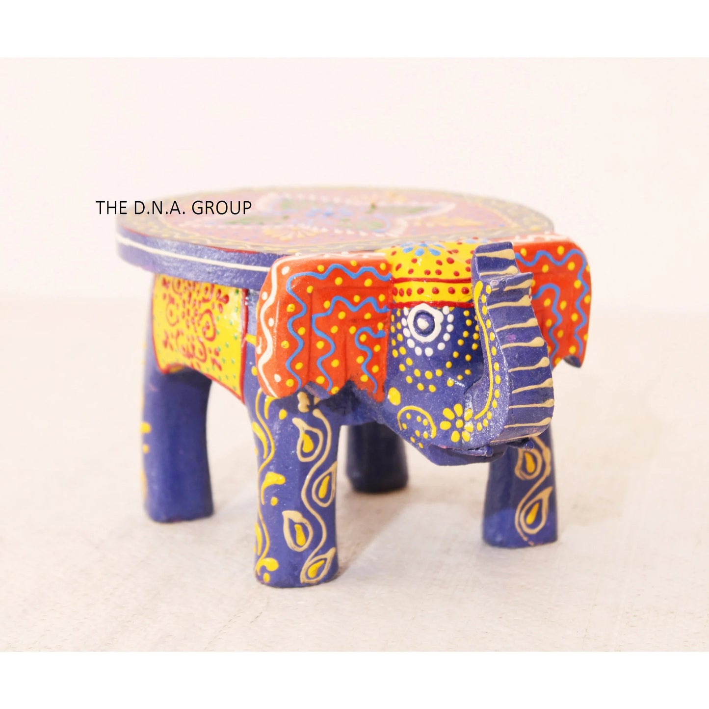 Mini Handmade Wooden Elephant Stool - Set of 2