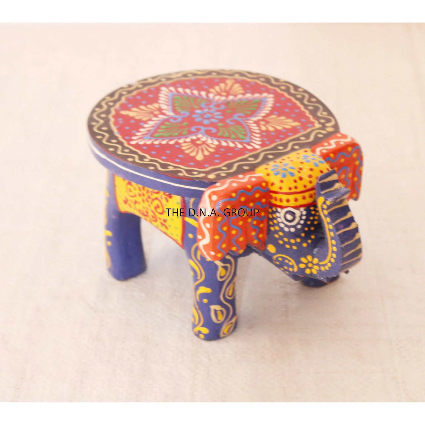Mini Handmade Wooden Elephant Stool - Set of 2
