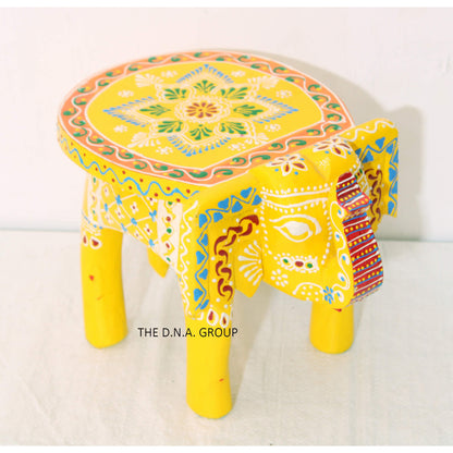Handcrafted Wooden Elephant Stool – Red