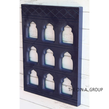 Wooden Jharokha Style Grid Photo Frame