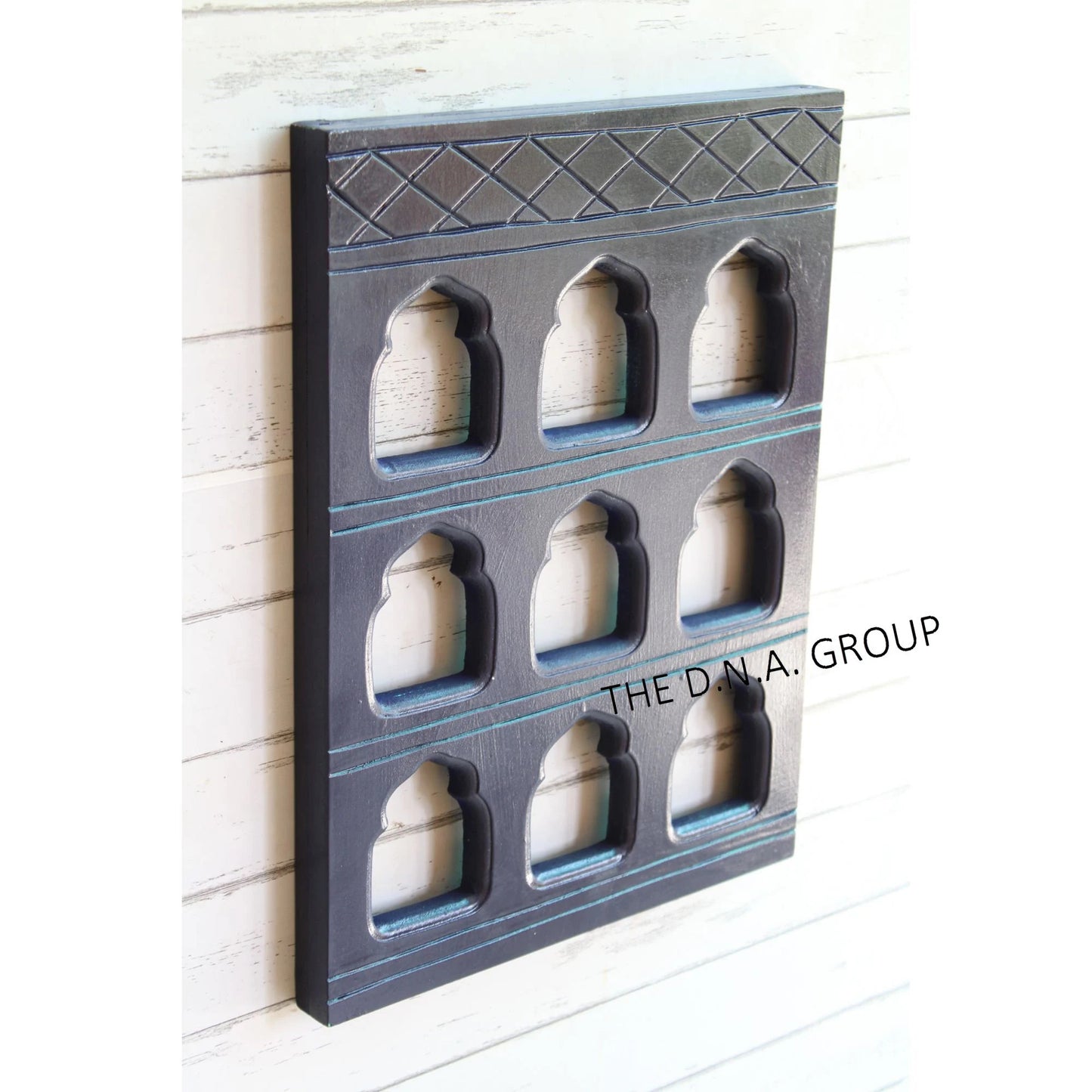 Wooden Jharokha Style Grid Photo Frame
