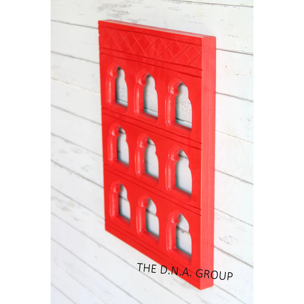 Wooden Jharokha Style Grid Photo Frame