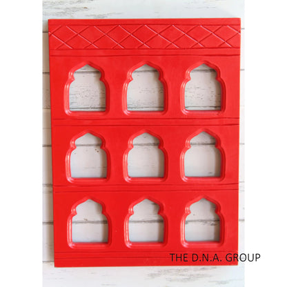 Wooden Jharokha Style Grid Photo Frame
