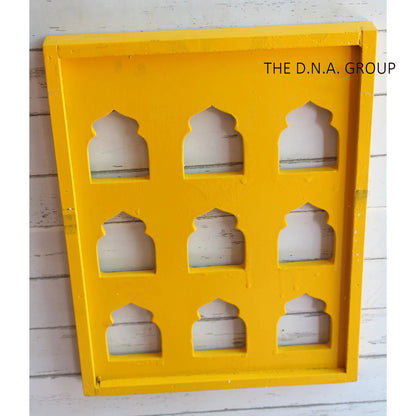 Wooden Jharokha Style Grid Photo Frame