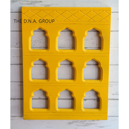 Wooden Jharokha Style Grid Photo Frame