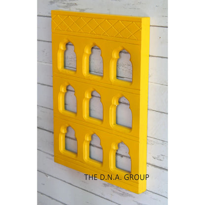 Wooden Jharokha Style Grid Photo Frame