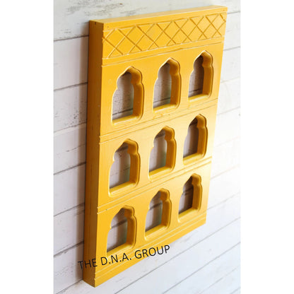 Wooden Jharokha Style Grid Photo Frame