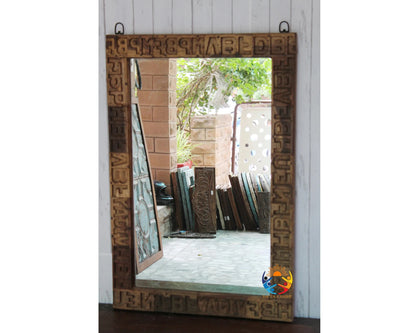 Tribal Typography Carved Wooden Frame