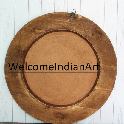 Vintage Style Wooden Round Mirror Frame