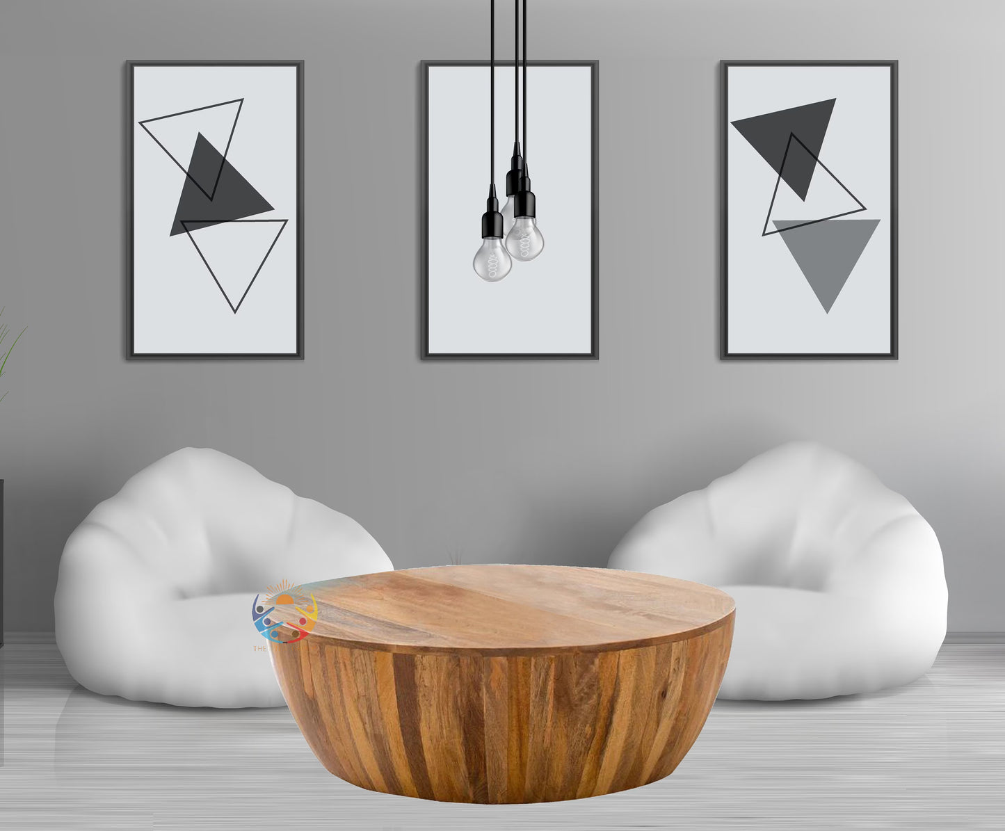 Wooden Coffee Table Drum Coffee 10X10X10