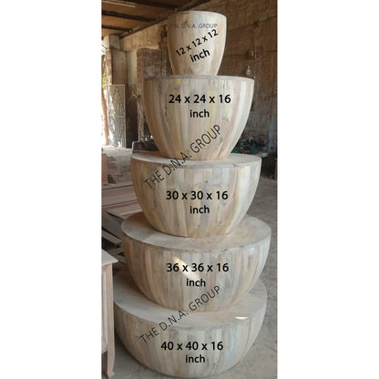 Wooden Coffee Table Drum Coffee 10X10X10