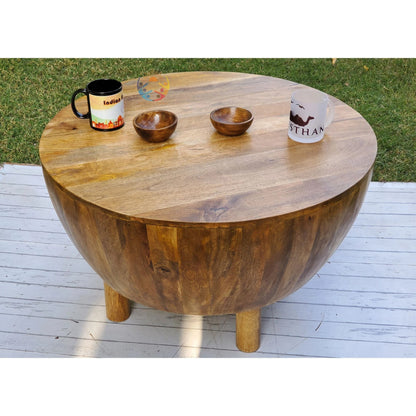 Wooden Coffee Table Drum Coffee 10X10X10