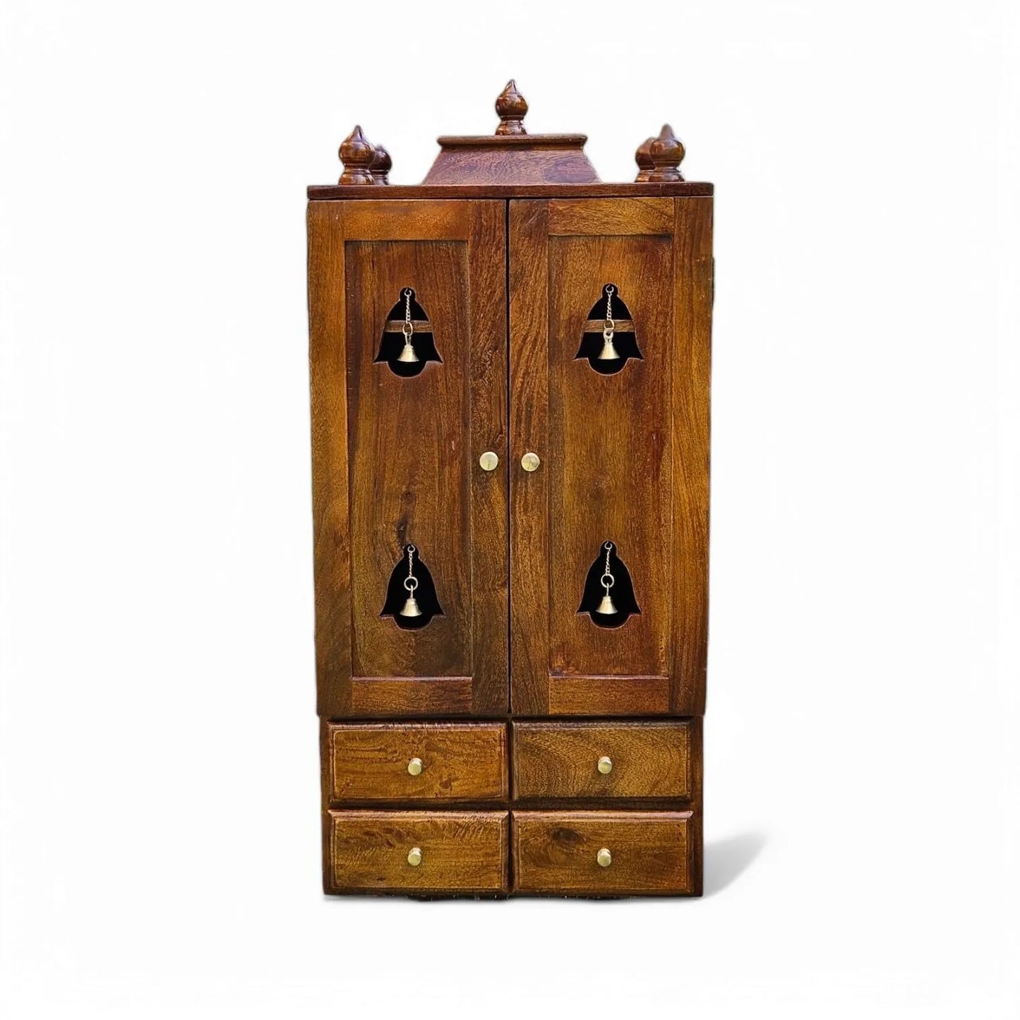 Premium Wooden Hindu Temple With 4 Drawers.