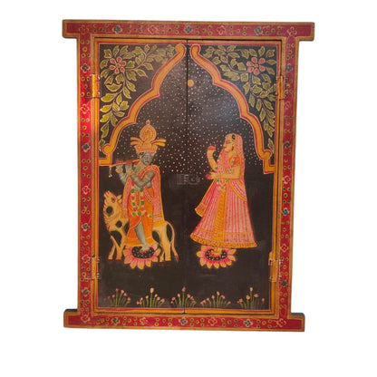 Krishna Radha & Rajasthani Art Wooden Window