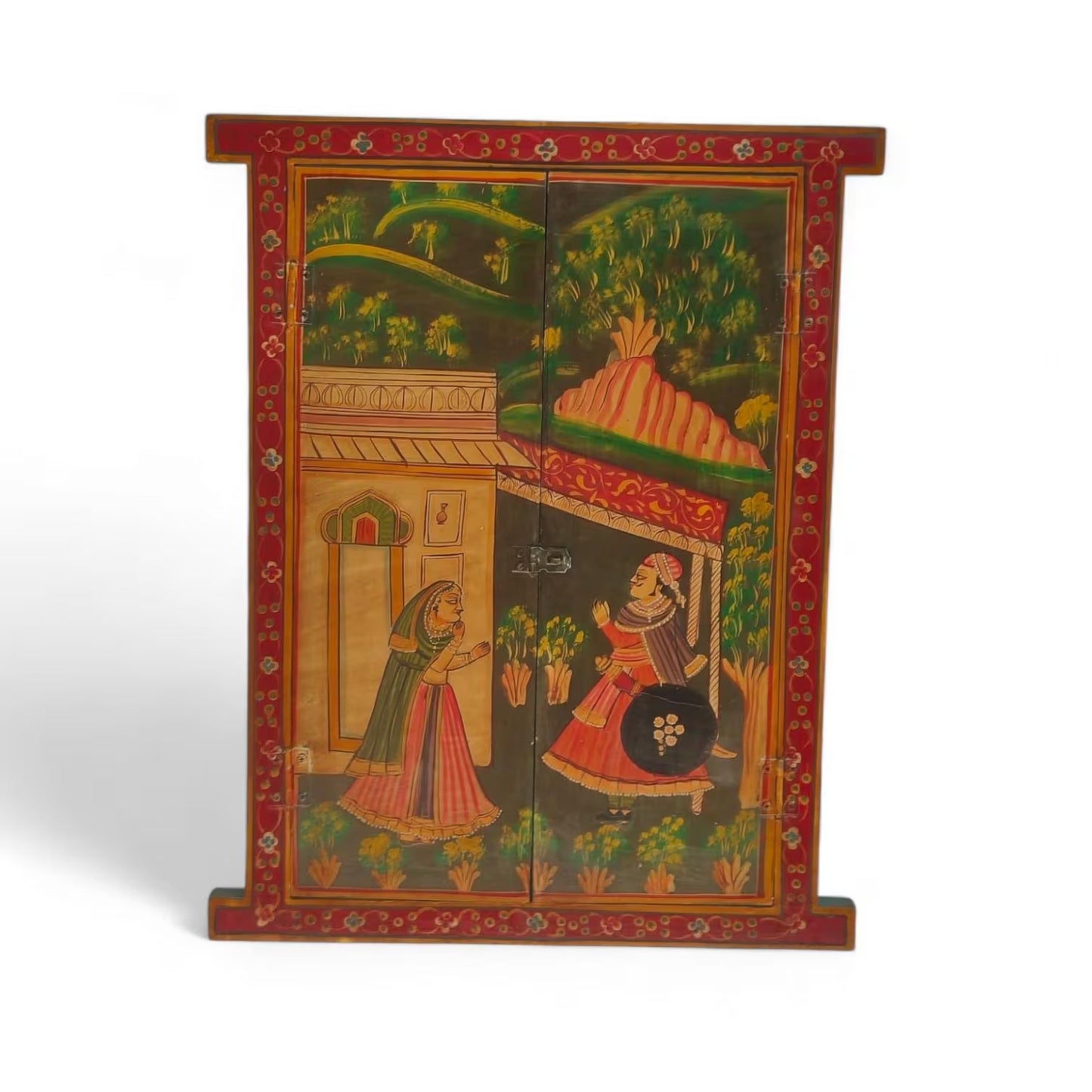 Krishna Radha & Rajasthani Art Wooden Window