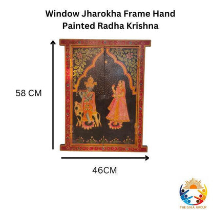 Krishna Radha & Rajasthani Art Wooden Window