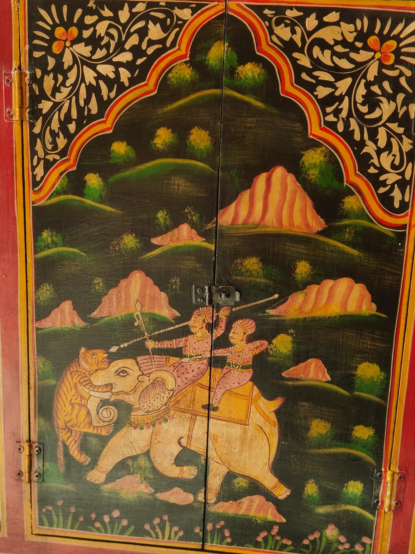 Krishna Radha & Rajasthani Art Wooden Window