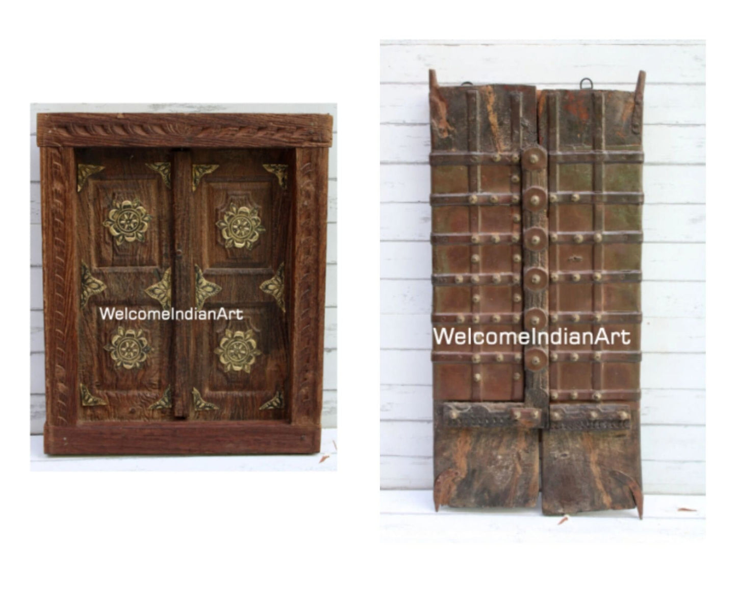 Antique Metal Fitted Old Wooden Model 1