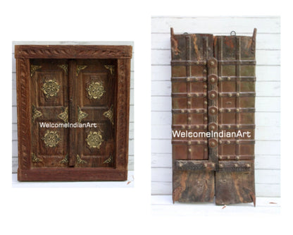 Antique Metal Fitted Old Wooden Model 1