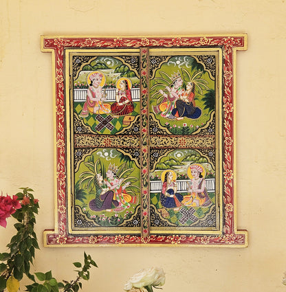 Hand Painted Wooden Window Wall Wood