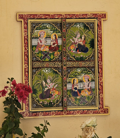 Hand Painted Wooden Window Wall Wood