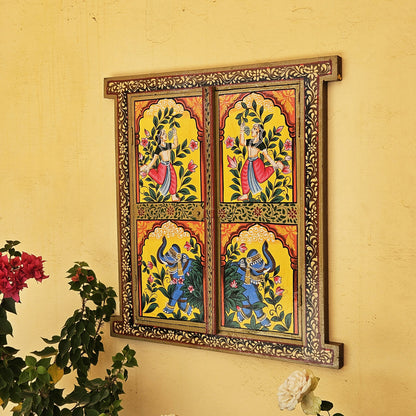Indian Folk Art Wooden Window