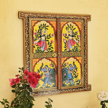 Indian Folk Art Wooden Window