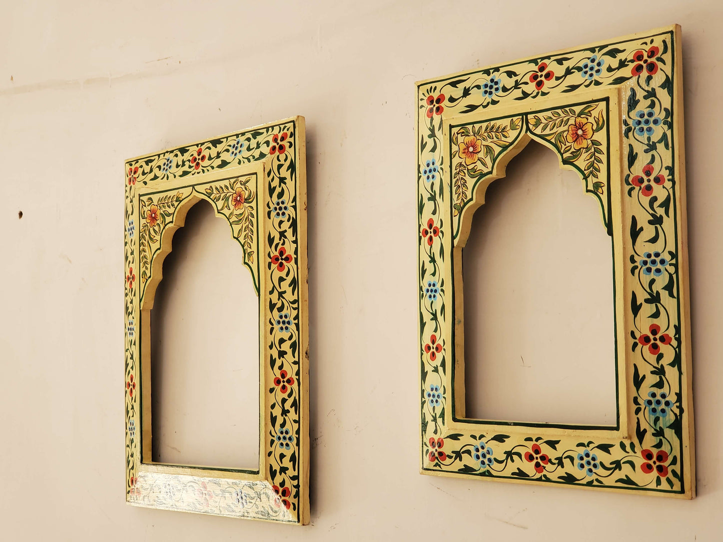 Hand-Craved, Painted Photo Wooden Frame