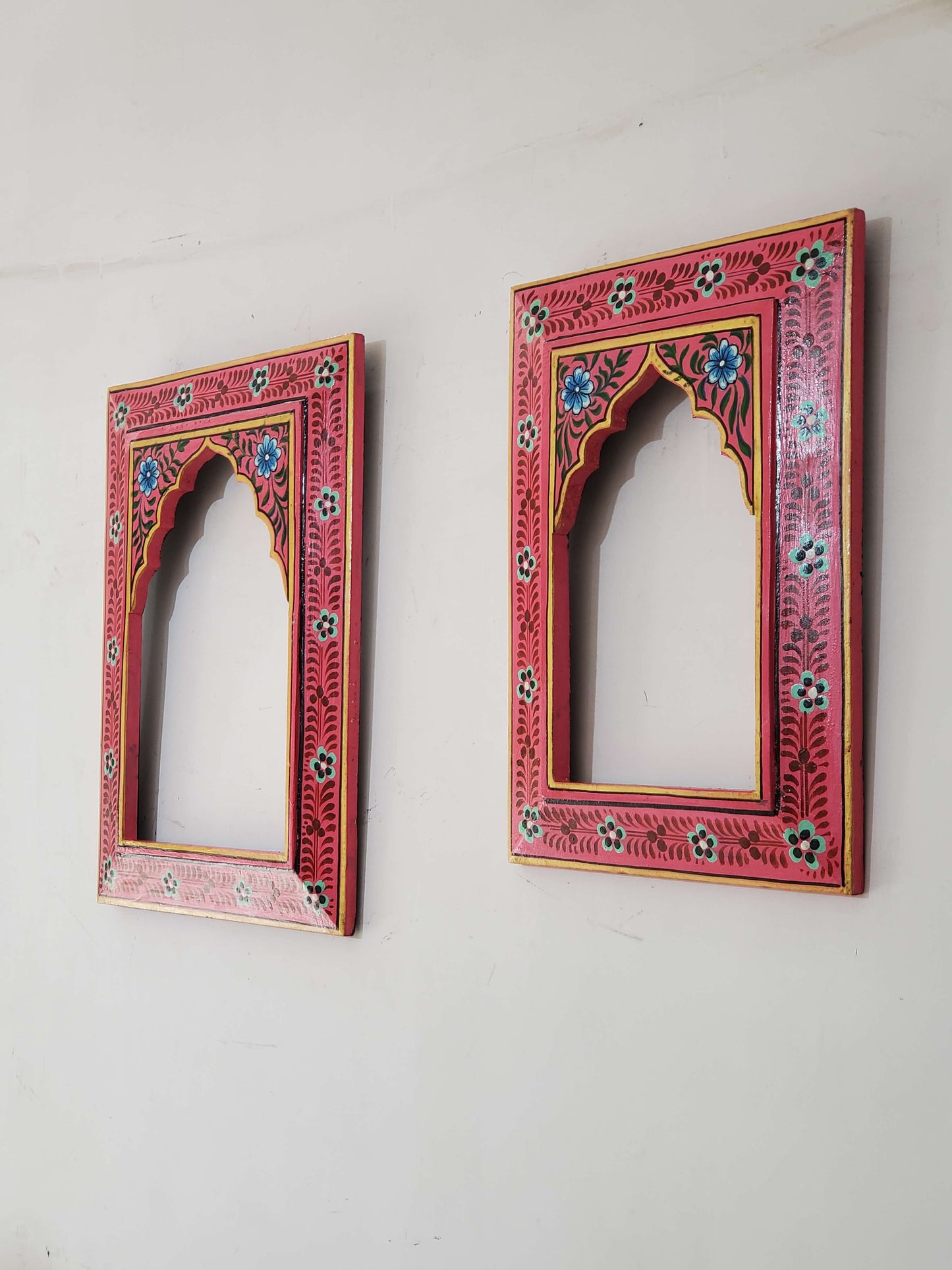 Hand-Craved, Painted Photo Wooden Frame